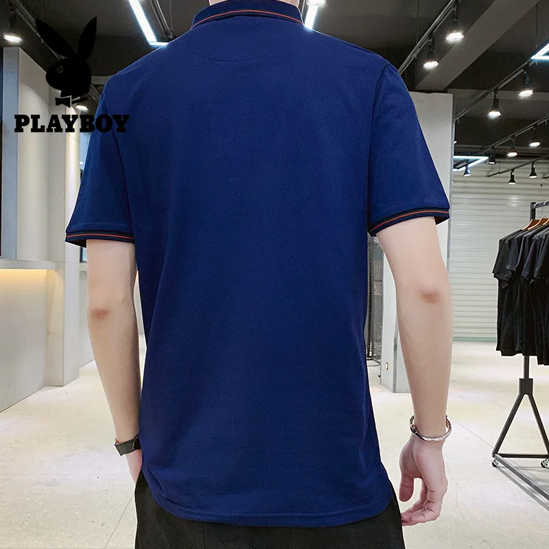 

PLAYBOY New Summer Polo Shirt Men Casual Cotton Solid Color Polos Men's Breathable Short Sleeve Tee Shirt Brand Clothing Z19063