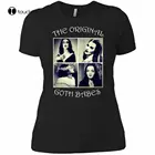 Женская готическая футболка Vampira Morticia Adams Lily Munster Bride Frankenstein, черная футболка