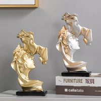 home decoration accessories for living room sculpture abstract office desk decorative nordic resin couple model statues decor