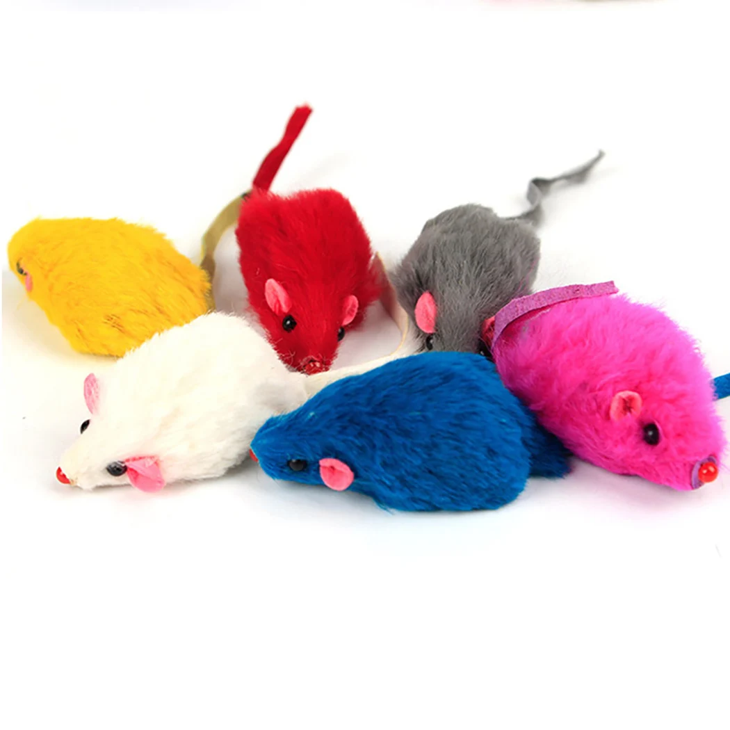 

2PCS Random Color Mice Toy Funny Interactive Plush Toy Cat Play Toy Small Mice Toy Pet Toy Plush Toys Simulation Toys Legendog