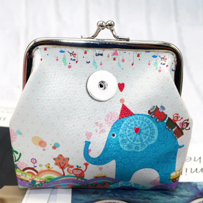 Единорог Сова Слон из искусственной кожи 18 мм Кнопка Ювелирная Монета Кошельки