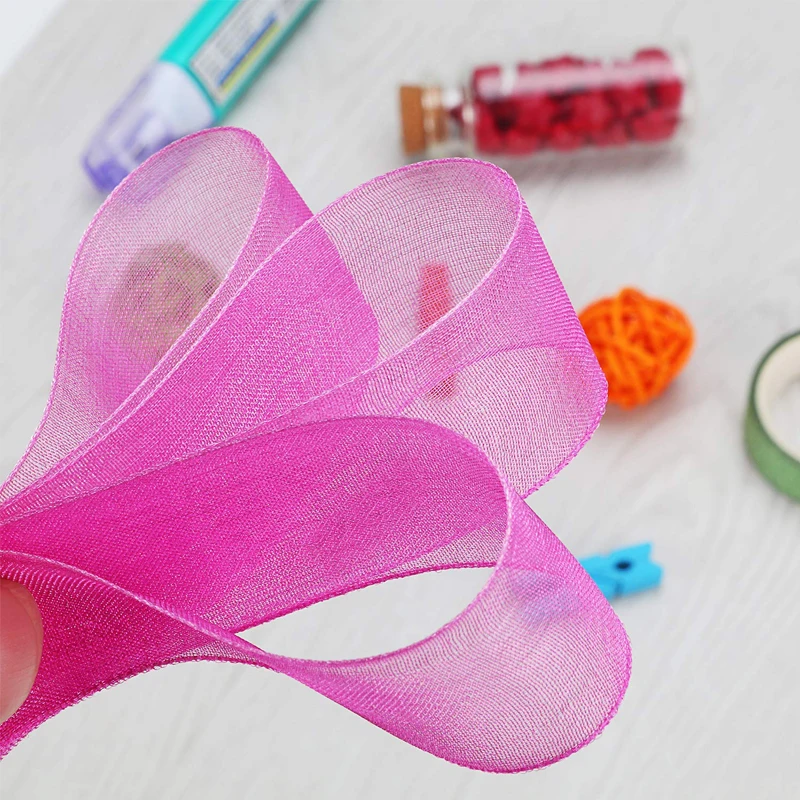 50 ярдов прозрачная лента украшения шляпа волосы для аксессуаров Пряжа Ленты