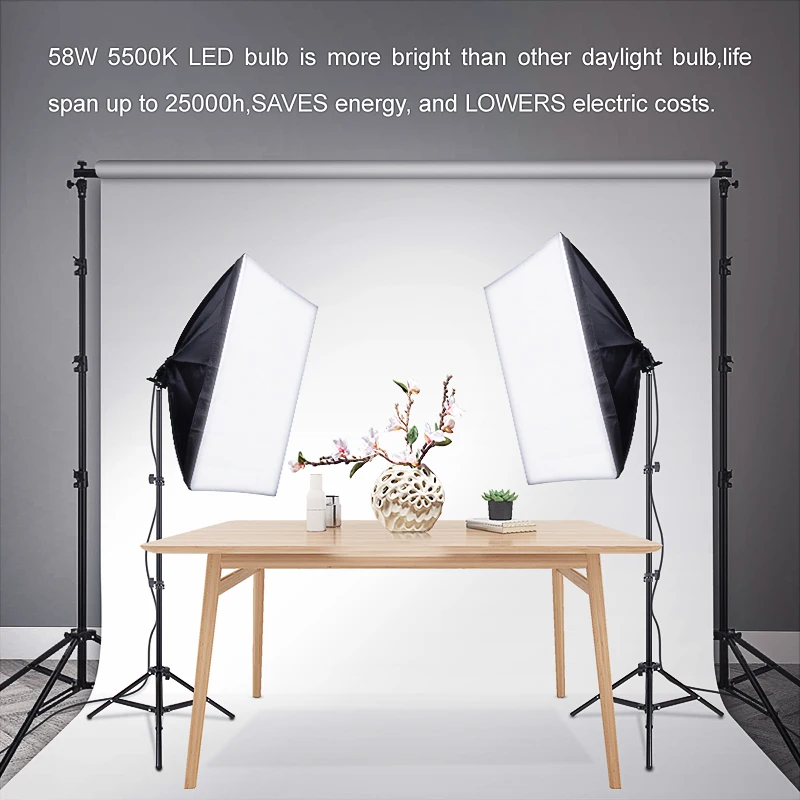 Yizhestudio 2 шт./компл. софтбокс для фотосъемки с 58 Вт держателем лампы м светильник