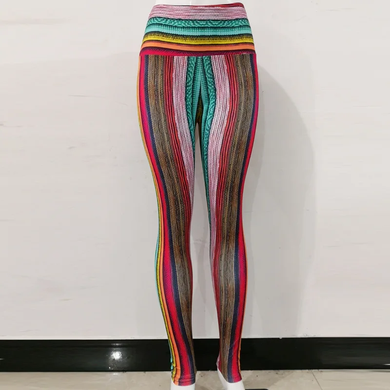 Модные цветные леггинсы с принтом женские спортивные штаны для фитнеса пуш-ап
