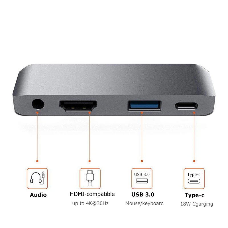 Адаптер концентратор Rankman Type C на HDMI 4K USB 3 0 для MacBook Samsung S9 Dex Huawei Dock Xiaomi 10 ТВ Проектор