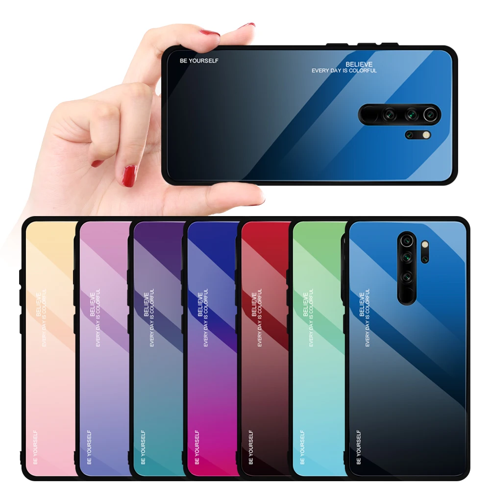 Gradient Tempered Glass Case For Xiaomi Redmi Note 8 7 8T 9S 9 Pro Max Protective Case Redmi Note 11 10 9 8 Pro 11 Pro 10S 9 Pro