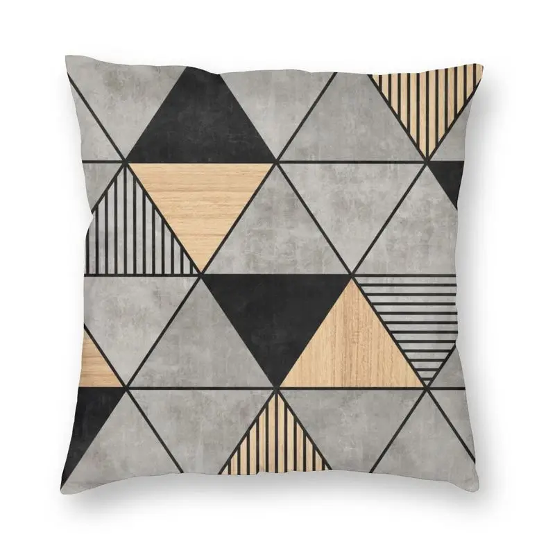 

Чехол для подушки с геометрическим абстрактным рисунком, крутой наволочка для гостиной с треугольниками, квадратными геометрическими узор...