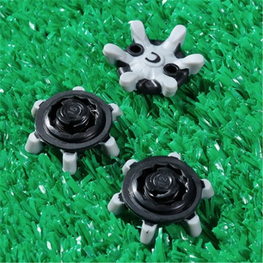 14PCS Golf spikes Quick Nails Black Grey Short Teeth Soft Spikes Pins Turn Fast Twist Shoe Spikes Replacement Set