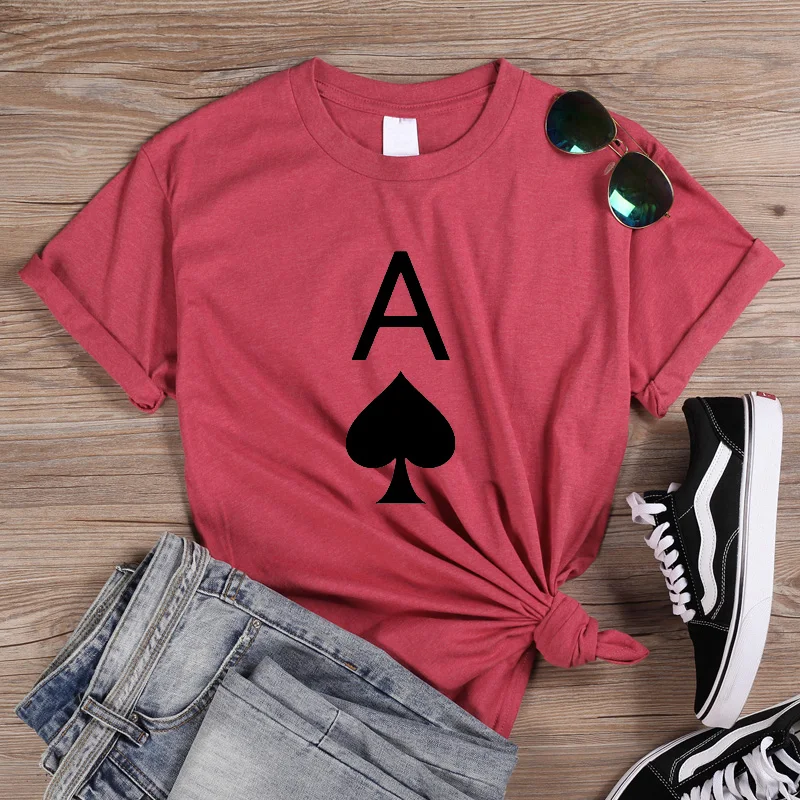 Женская футболка с короткими рукавами ONSEME хлопковая Футболка принтом игральных