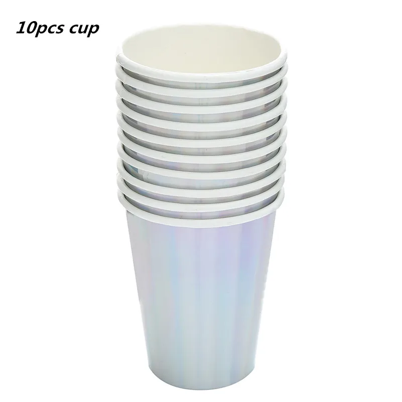 10pcs cup 10 шт. золотые вечерние одноразовые столовые приборы, чашки шампанского, соломинки, 1st день рождения, вечерние принадлежности для детей - Цвет: 10pcs cup