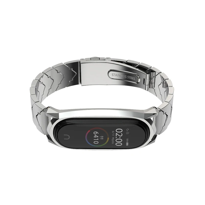 Mi band 4 ремешок для Xiaomi mi ремешок 4 ремешок mi и 3 металлический браслет умный ремешок для часов Безвинтовой браслет из нержавеющей стали