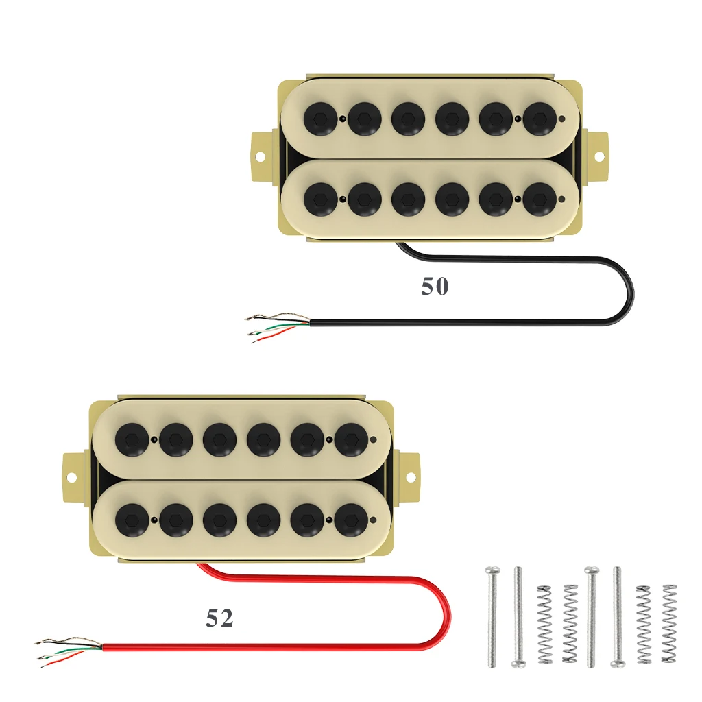 

NAOMI 2pcs Double Coil Humbucker Guitar Pickup Neck&Bridge Position 50mm/52mm High Output For Electric Guitar Replacement