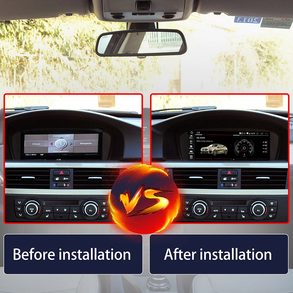 저렴한 Carplay 무선 8 코어 4G 64G 자동차 멀티미디어 라디오 플레이어, BMW 시리즈 5/3 E60 E61 E62 E63 E90 E91 GPS 네비게이션