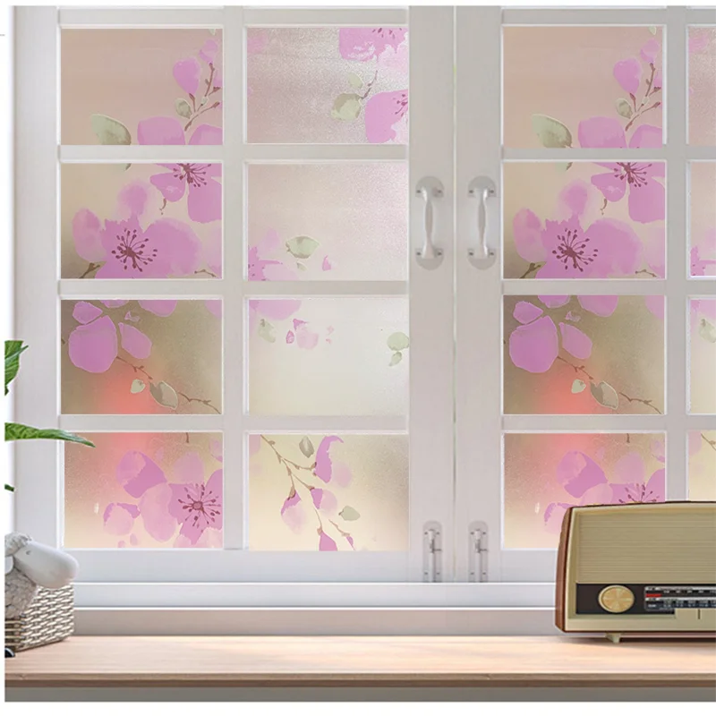 

Frosted Decorative Privacy Window Film Self Adhesive Vinyl Light Blocking Window Stickers Anti Uv Stained Film on Glass Window