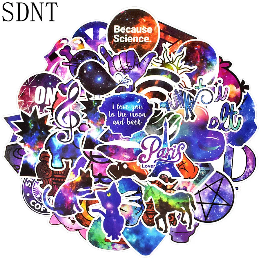 50 шт. галактика аниме наклейки животные мультфильм Мерцающая звезда забавная JDM