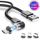 Магнитный кабель Lovebay Micro USB Type C Lightning 540 , магнитное зарядное устройство для телефона iPhone 11pro Max Samung, провод для быстрой зарядки, шнур