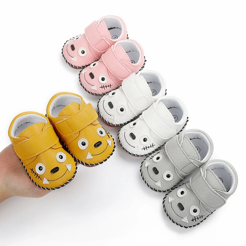 

Cartoon Baby Newborn PU Leather Shoes Rubber-soled Shoes Boy Girls Soft Shoes Non-slip First Walkers Toddler
