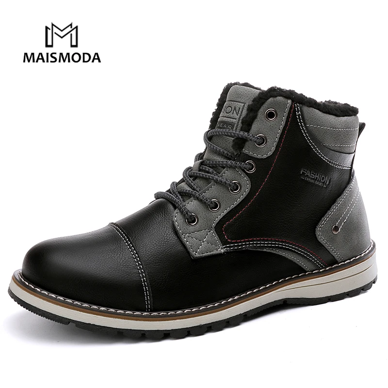 MAISMODA/Новинка; мужские зимние ботинки; очень теплые плюшевые уличные зимние ботинки; мягкие военные водонепроницаемые ботильоны на меху; YL629
