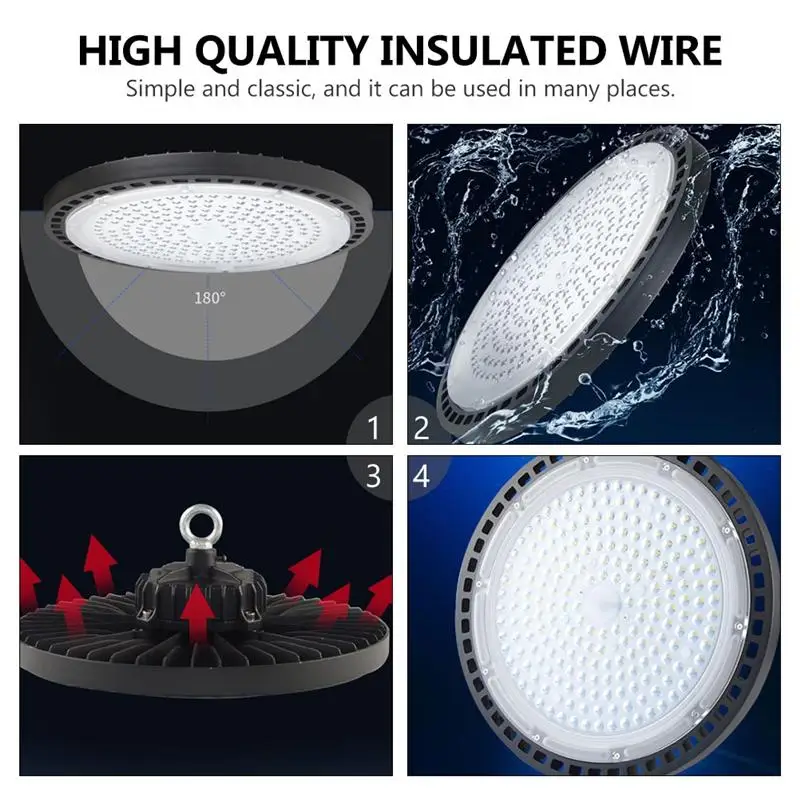 

1 Set High Bay LED Light Practical Warehouse LED Light Commercial UFO Shop Light 6000-6500K