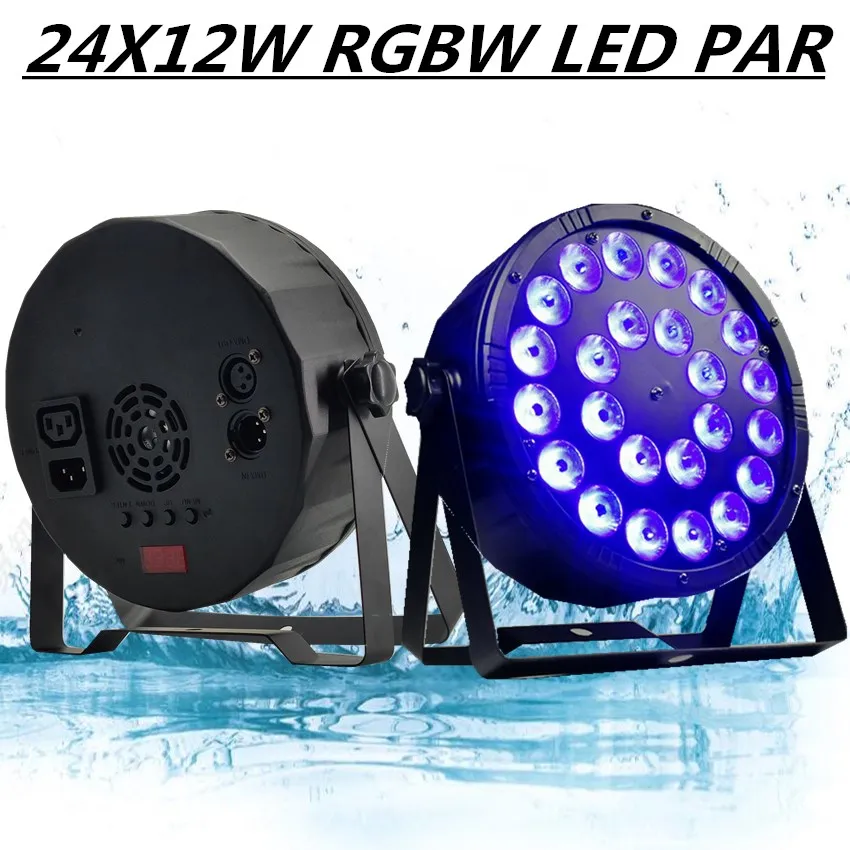 24X12W светодиодный Par Светильник сценического плоский led PAR прожектор RGB dmx512 стирка