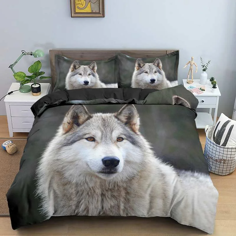 

2/3 шт., комплект постельного белья с рисунком волка