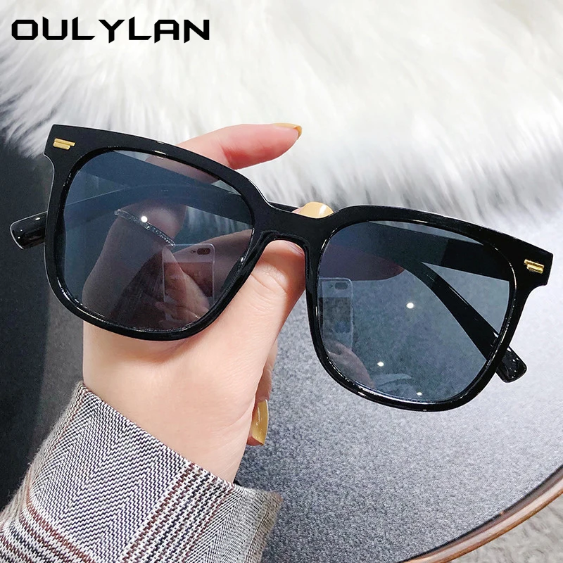 

Солнцезащитные очки Oulylan оверсайз для мужчин и женщин, трендовые квадратные Роскошные Дизайнерские винтажные уличные очки с защитой UV400