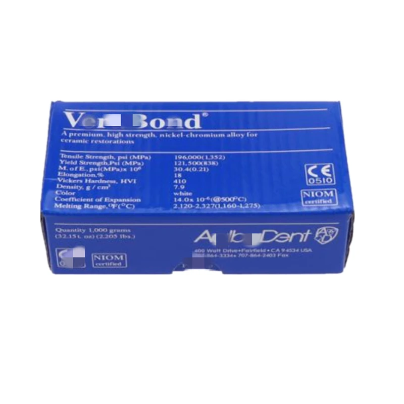 Стоматологические материалы используются для фарфора хромового сплава Verabond Nckel