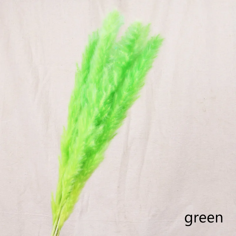 green 7 шт. Bulrush Натуральные Сушеные маленькие пампасы травы Phragmites растения искусственные, свадебные цветы букет домашний Рождественский Декор искусственный цветок - Цвет: green