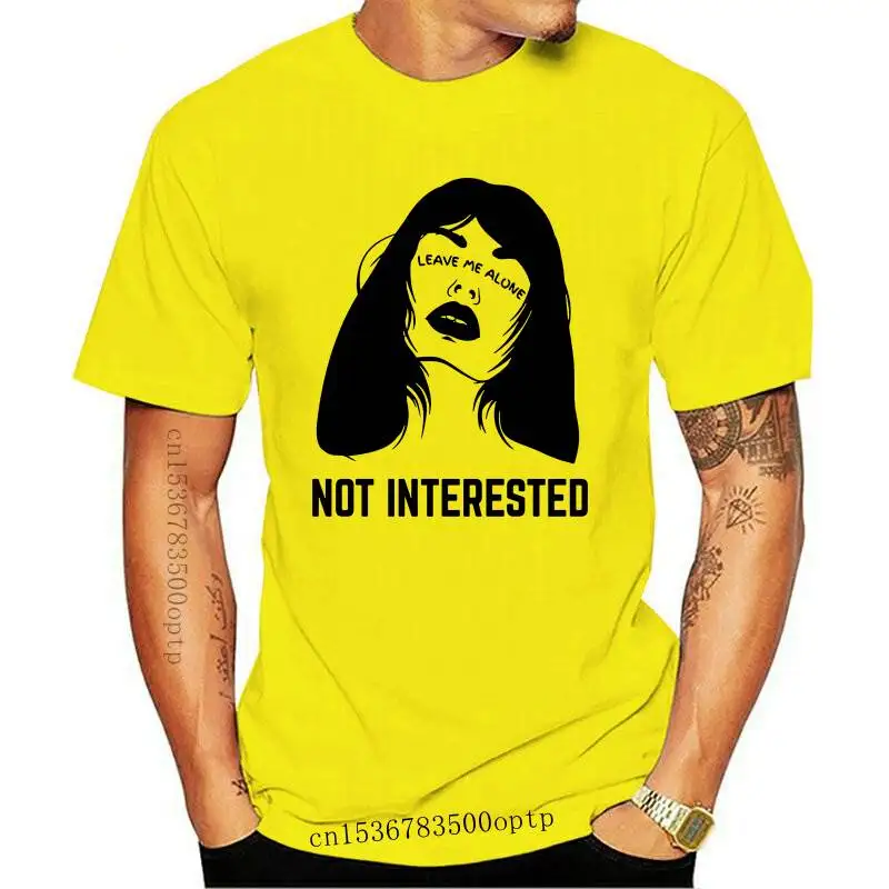 

Новинка, не заинтересованная футболка с надписью «Оставьте мне одного», забавная футболка с рисунком, хипстерская женская футболка с интро...