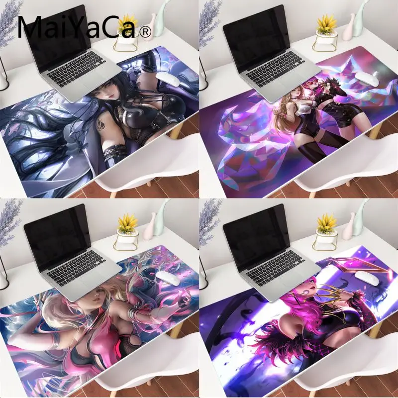 MaiYaCa League of Legends girl band K DA Akali Ahri Противоскользящий резиновый игровой коврик для мыши