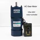 Мотор-редуктор (двигатель + контроллер), 120 Вт, 220 В переменного тока, однофазный мотор-редуктор CW CCW и регулятор скорости