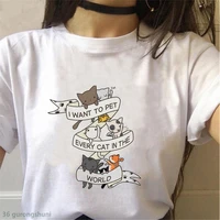 summer top funny cat t shirt womens kawaii kitten t shirt womens cute graphic tees unisex clothing tshirt women