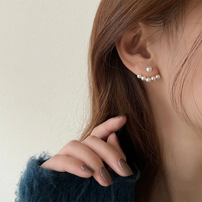 

Elegant Metal Inlaid Pearl Earrings For Woman Fashion Jewelry 2021 New Luxury Wedding Party Girl's Unusual Earrings