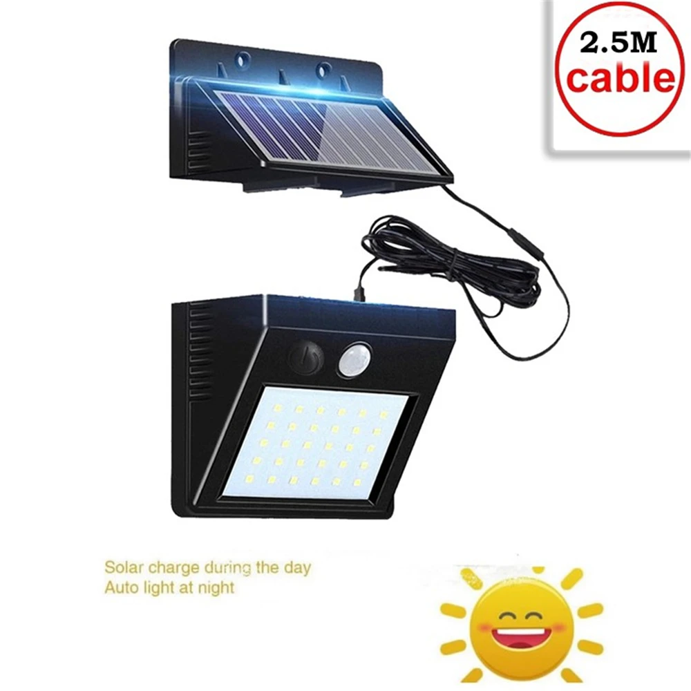 

30 Leds Solar Light Waterproof Motion Sensor Wall Lamp Powered Panel Lighting Street Outdoor Garden Lights White Black Color ind