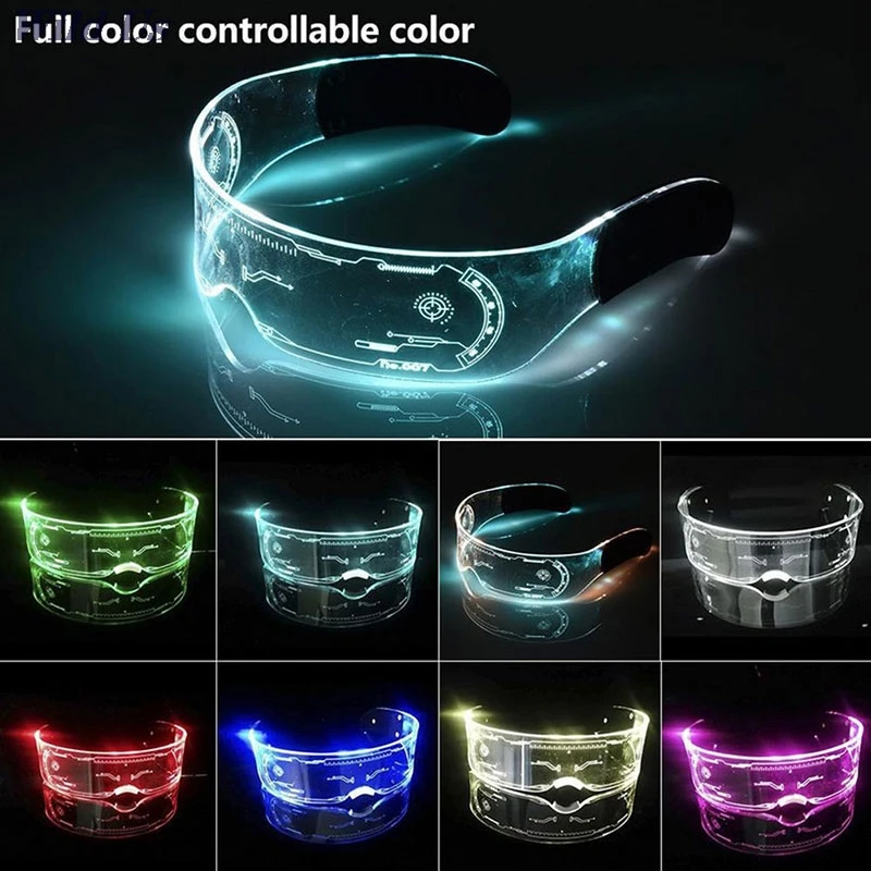 

Светодиодный ные очки EL Wire, неоновые светящиеся очки светодиодный Очки светильник кой, костюм для вечевечерние, декор для диджея, солнцезащ...