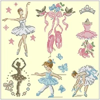 girl dancing ballet patterns counted cross stitch 11ct 14ct diy chinese cross stitch kits embroidery needlework sets