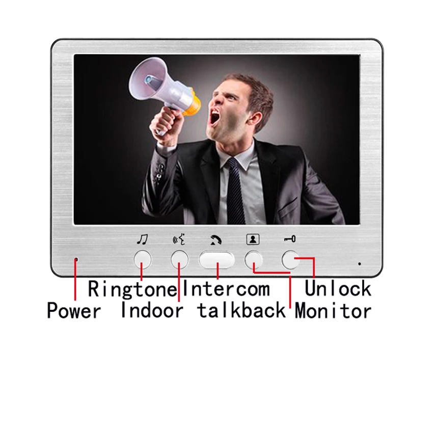 Беспроводной видеодомофон с 7 дюймовым ЖК дисплеем Wi Fi|Видеодомофон| |