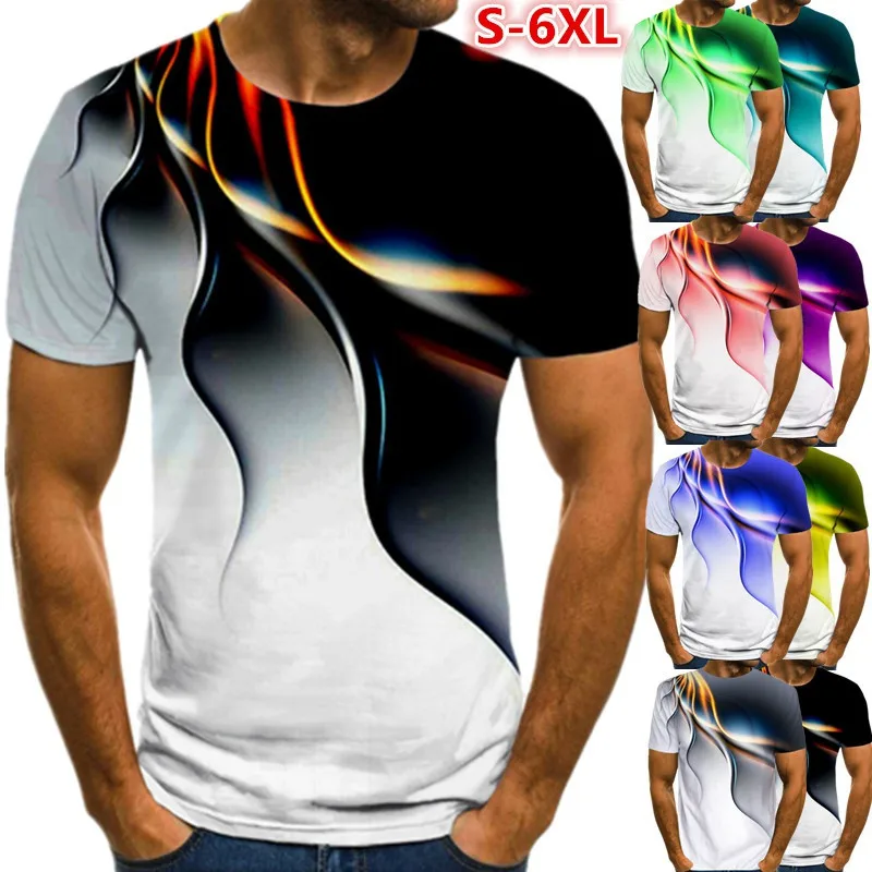 Мужская футболка с 3D принтом, индивидуальная футболка с молнией, Повседневная футболка с коротким рукавом, новинка 2021, летняя модная футбол...
