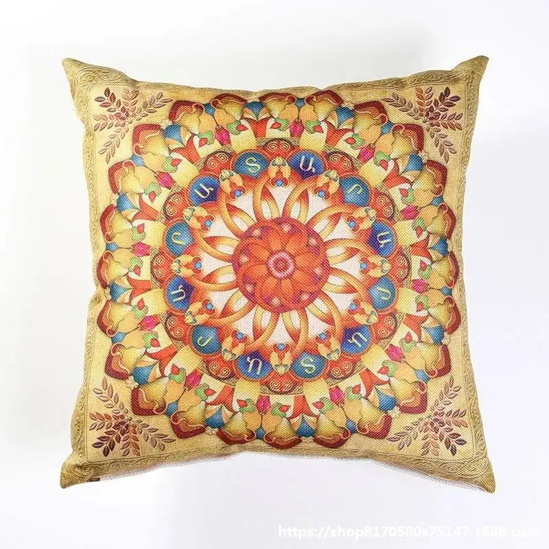 

Ethnic style pillow sofa cushion neo-classical Tibetan ethnic style retro Chinese cushion leisure bed and breakfast sofa guest