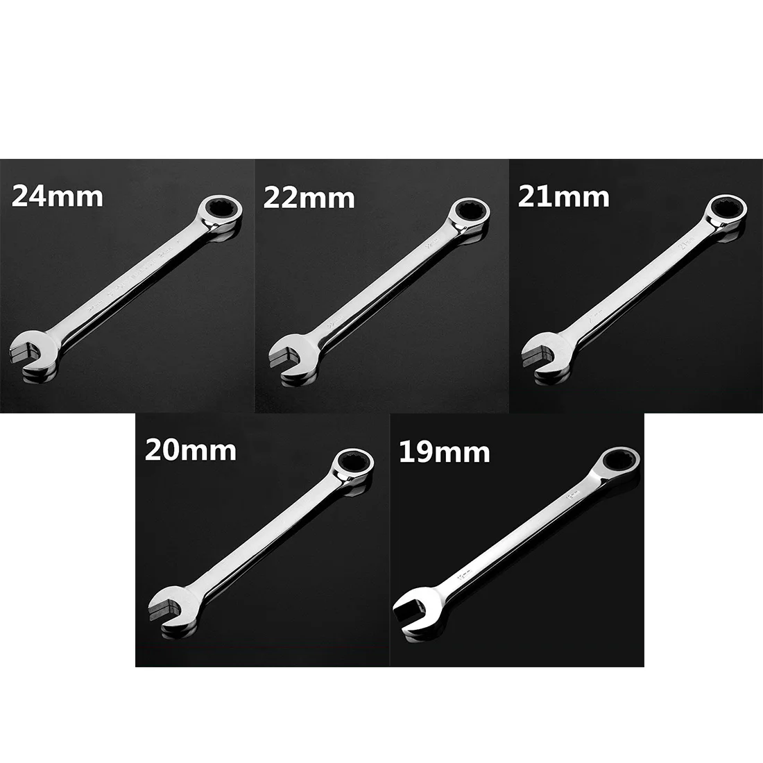 

2020 Hot Sale 19-24mm Metric Ratchet Open Wrench Sets Ratcheting Spanner Repair Hand Tool High Quality