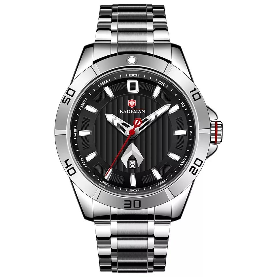 

2021 new top brand KDM business casual men's watch waterproof luminous calendar multifunctional stainless steel quartz watch