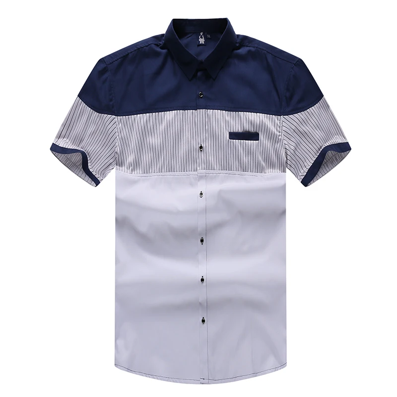 

new 9XL 8XL 6XL 5XL Men Shirt short sleeve Casual Social Male Dress Shirts man Slim striped shirt high quality camisa masculina