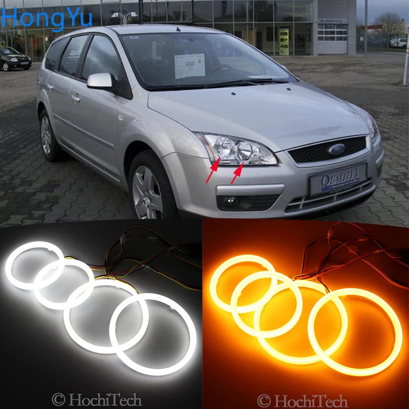 Хлопковый переключаемый светодиодный Белый Янтарный ангельский глаз кольца с