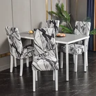 Чехлы на кресла стрейч с мраморным принтом для столовой, офиса, банкета, протектора для стула из эластичного материала