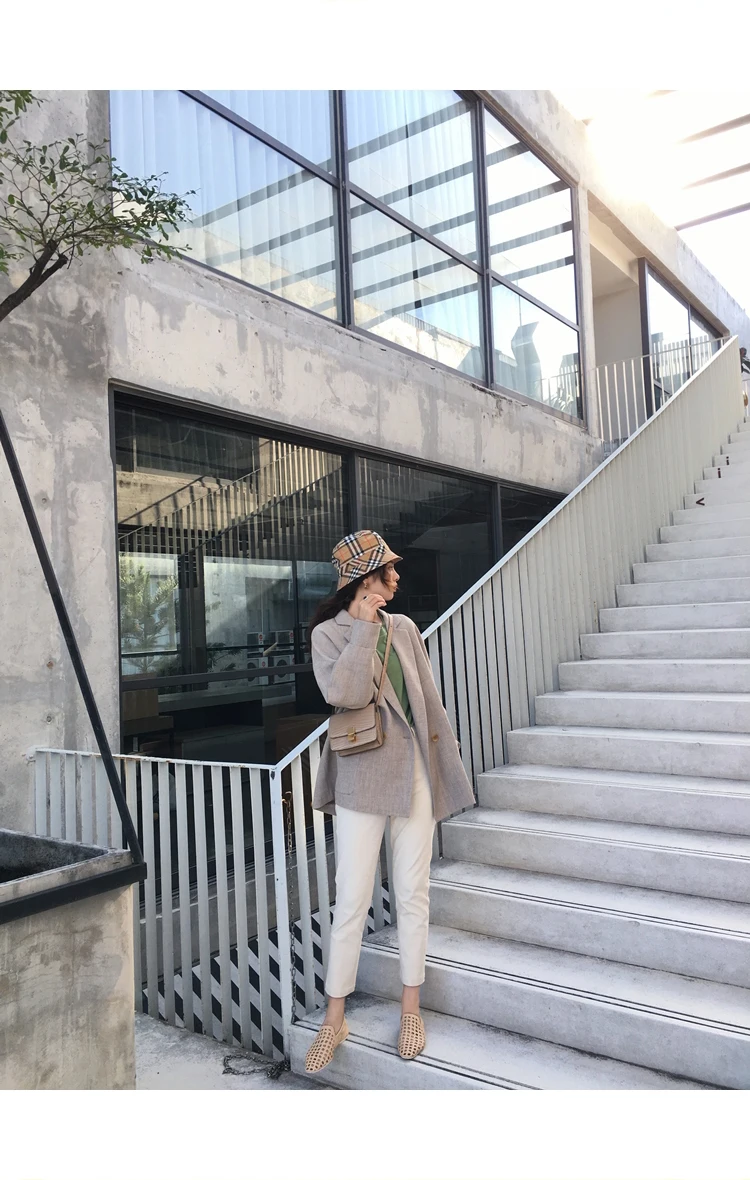 Casual High Waist Pencil Cotton Pants Women Solid Ankle-length Pants OL Elegant Female Summer Trousers
