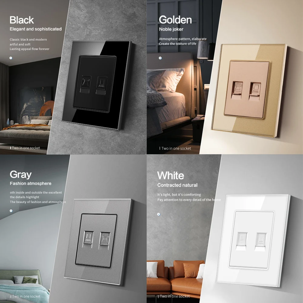 RJ45 RJ11 настенная розетка для телевизора сигнальные выводы ЕС Стандартный