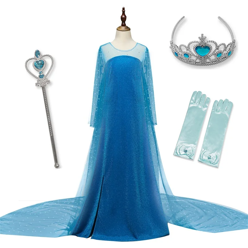 Детское платье Белоснежки для девочек Платье принцессы Эльзы Белль Длинное