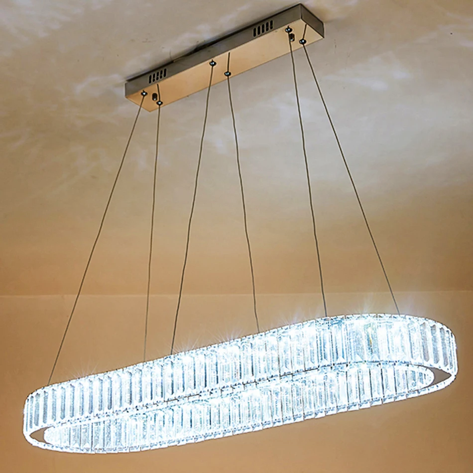 Современная хрустальная люстра с регулируемой яркостью овальные круглые