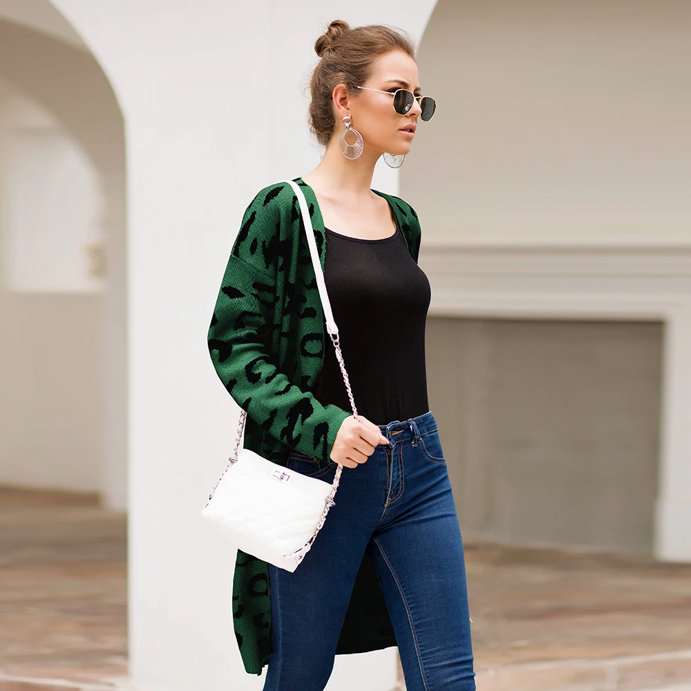 Европейский и американский женский свитер модный стиль четыре цвета леопардовый