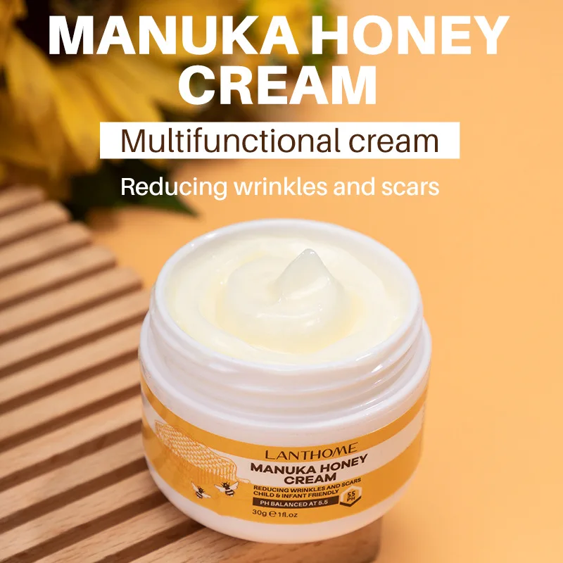

Skin Whitening Manuka Honey Cream Acne Acne Anti-wrinkle Anti-aging Reduces Crow's Feet Moisturizes and Tightens The Skin 30g